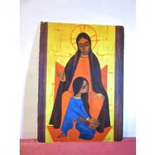 MAGDALENA ICON by TAIZE COMMUNITY, TAIZE, FRANCE used postcard 1986 postmark =