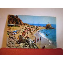 ROCA GROSSA BEACH, CALELLA, SPAIN used vintage postcard 1967 pm =