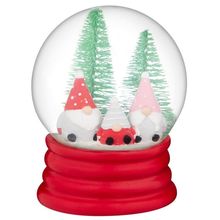 Three Gonks Snow Globe Christmas 12.5 CM Glitter Festive Home Decor Holiday