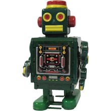 MS519 - Collectible Tin Toy - Robot Green - 4"H x 2.25"W x 2"D