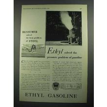 1931 Ethyl Gasoline Ad - Solved Pressure Problem