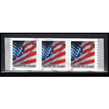 Used 3550 34c U.S. Flag Very FineStrip of 3 PA3792
