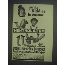 1913 Mentholatum Ointment Ad - For Kiddies in Summer