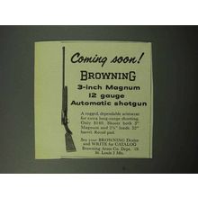 1958 Browning 3-inch Magnum 12 Gauge Shotgun Ad