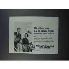 1959 TCA Air Lines Ad - More U.S. to Canada Flights