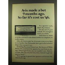 1965 Avis Rent-A-Car Ad - Made a Bet 9 Months Ago