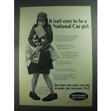 1968 National Car Rental Ad - It Isn't Easy To Be