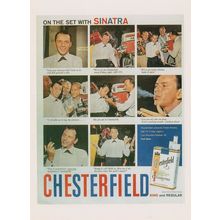Frank SInatra Smoking Chestefield Cigarettes TV Show Advertising Postcard