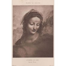 Leonardo De Vinci Saint Anne Antique Louvre Gallery Painting Postcard