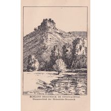 Schloss Brauneck Im Steinachtal German Artist Drawing Postcard