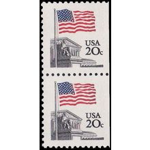 1896 20c U.S. Flag Fine MNH Dry Gum BPS Vert Pair RS V4713