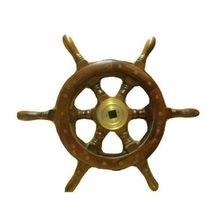 Vintage Ship's Wooden Steering Wheel, 18"