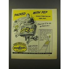 1941 Pennzoil Oil Ad - Packed With Pep