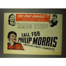 1941 Philip Morris Cigarettes Ad - Do You Inhale?