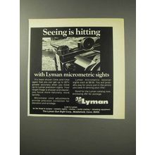 1969 Lyman Micrometic Sights Ad - Seeing is Hitting