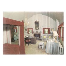 LADY CHURCHILL'S BEDROOM CHARTWELL, WESTERHAM, KENT vintage unused postcard =