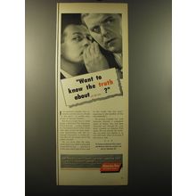 1950 America Fore Insurance Ad - Want to know the truth about the fine print?