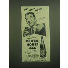1945 Black Horse Ale Advertisement - Rich Hearty Mellow Try it and See