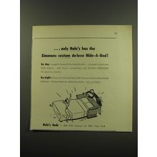 1949 Hale's Beds Simmons Custom De Luxe Hide-a-Bed! Advertisement