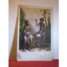 2 young ABYSSINIA WARRIORS, (ETHIOPIA), AFRICA unused antique postcard =