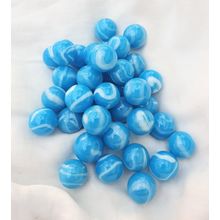 NEPTUNE - 25 Beautiful Glass Marbles, Blue and White Swirl, Brand New, 16mm