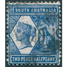 South Australia 1901 2½d. indigo Official 'O.S.' inverted error SGO83 used