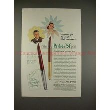 1952 Parker 51 Regular & Demi-Size Pen Ad - Trust Gift!