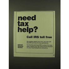 1975 IRS Internal Revenue Service Ad - Need Tax Help?