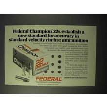 1975 Federal 22 Long Rifle Champion Cartridges Ad - Accuracy