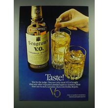 1982 Seagram's V.O. Whiskey Ad - Taste!