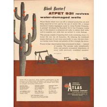 ATLAS POWDER COMPANY 1957 Atpet 931 revives damaged wells vintage ad