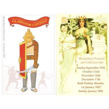 Roman Gladiator Contest & Beauty Queen 2x Exhibition Advertising Postcard s