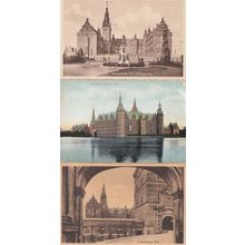 Frederiksborg Slot Slotsgaarden Kronborg Denmark 3x Postcard