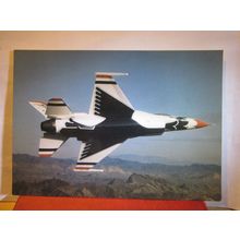 F-16 plane, US THUNDERBIRDS DISPLAY TEAM unused postcard 'After the Battle' #