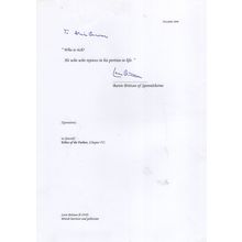 Leon Baron Brittan Spennithorne Hand Signed Conservative MP Letter