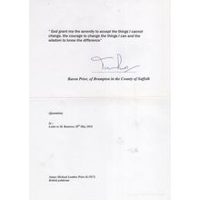 James Leathes Prior Suffolk Baron Politician Hand Signed Letter