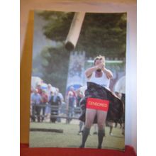 CABER TOSSING, HIGHLAND GAMES, SCOTTISH HIGHLANDS unused large postcard #