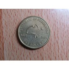 Australia 2001 $1 Fedration Centenary Dollar Coin