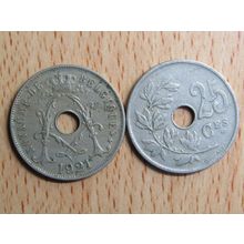 Belgium 1921 25 Centime Belgique (French Text) Coin