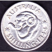 1944 S Australia 1 Shilling Silver Coin