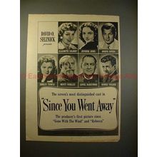 1944 Since You Went Away Movie Ad - Temple, Barrymore!!