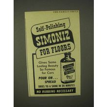 1944 Simoniz Wax Ad - Self-Polishing Simoniz for Your Floors