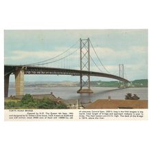 FORTH ROAD BRIDGE, SCOTLAND ..unused vintage postcard c. 1964 =