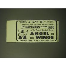 1948 Angel in the Wings Musical Ad - Here's a Happy Hit. Garland, Jrn'l-Amer.