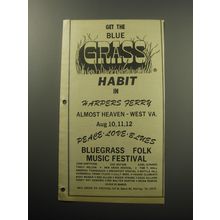 1973 Harpers Ferry Bluegrass Folk Music Festival Ad - Earl Scruggs, Tom T. Hall