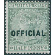 Jamaica 1890 ½d green Official SGO3 unused