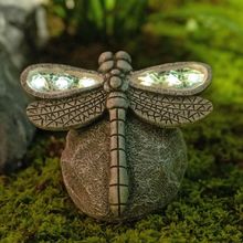 Garden Statue Dragonfly,Solar Dragonfly Decor for Outdoor,Resin Dragonflies Figu