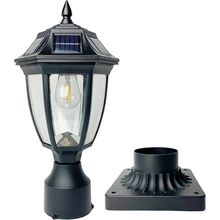 Solar Post Lamp Lights, Dusk to Dawn Post Light with Pier Mount Base, Outdoor Wa