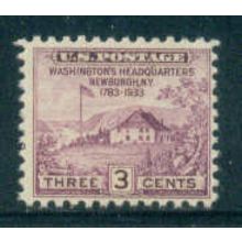 727 3c Washington's Hdqs Barely Clears MNH T0457