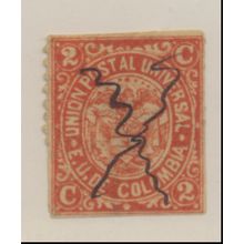 Colombia Stamp Scott #104, Used, Cut Close, Pen Cancel